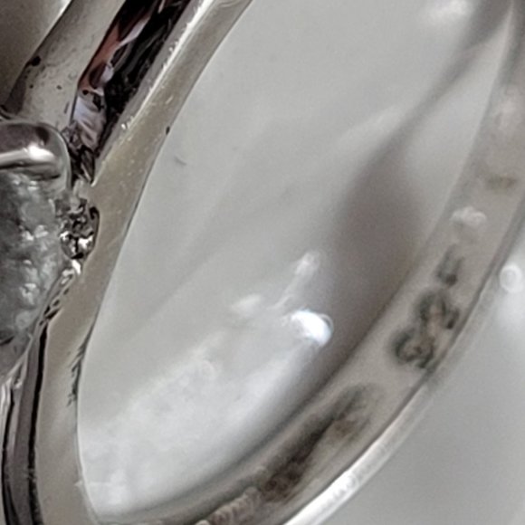 Rare Promise Ring Real Diamond Rock Four Prong  Sterling Silver Size 7 - Picture 6 of 9